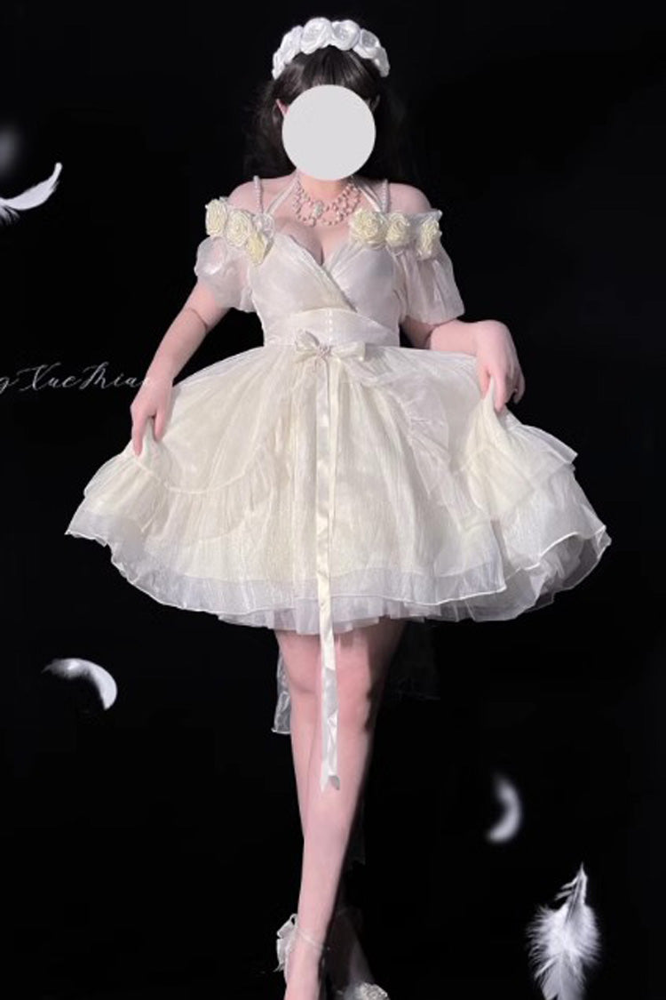 Gradient Gorgeous Bowknot Strawberry Princess Hanayome Short Sweet Lolita Jsk Dress 4 Colors