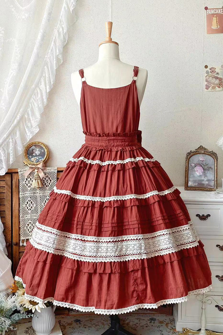 [Summer Flower Tea] Ruffle Bowknot Lace Sweet Lolita Jsk Dress 6 Colors