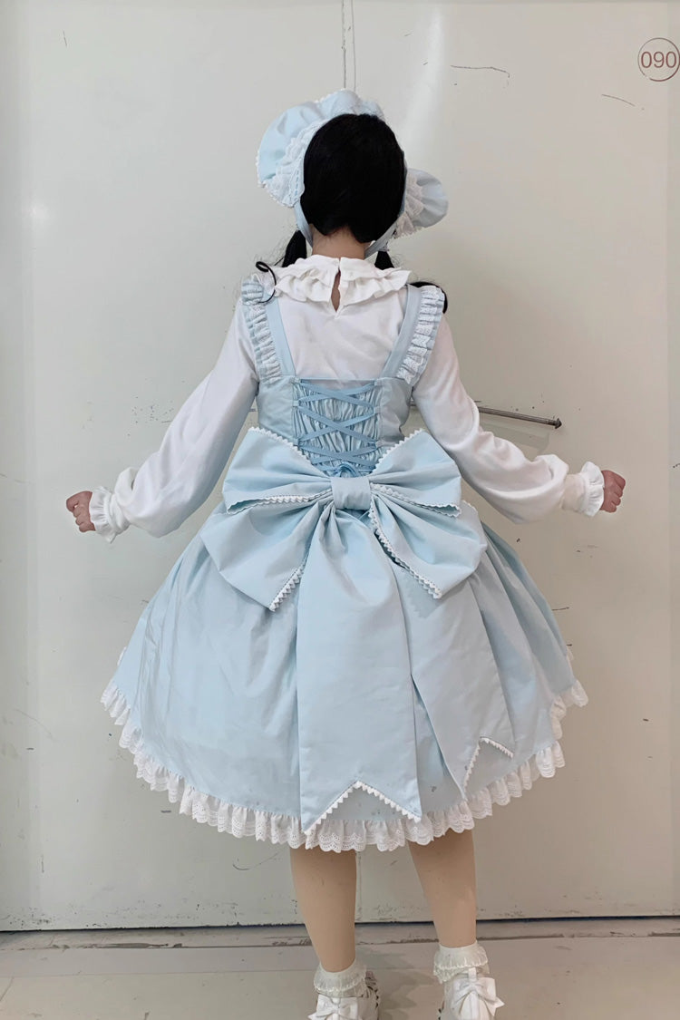 [Grisha] Gilet sans manches à volants triple couche avec nœud en dentelle douce taille plus robe Lolita Jsk 3 couleurs 