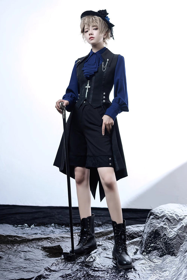Black/Blue Vintage Medieval Little Prince Ouji Lolita Shorts