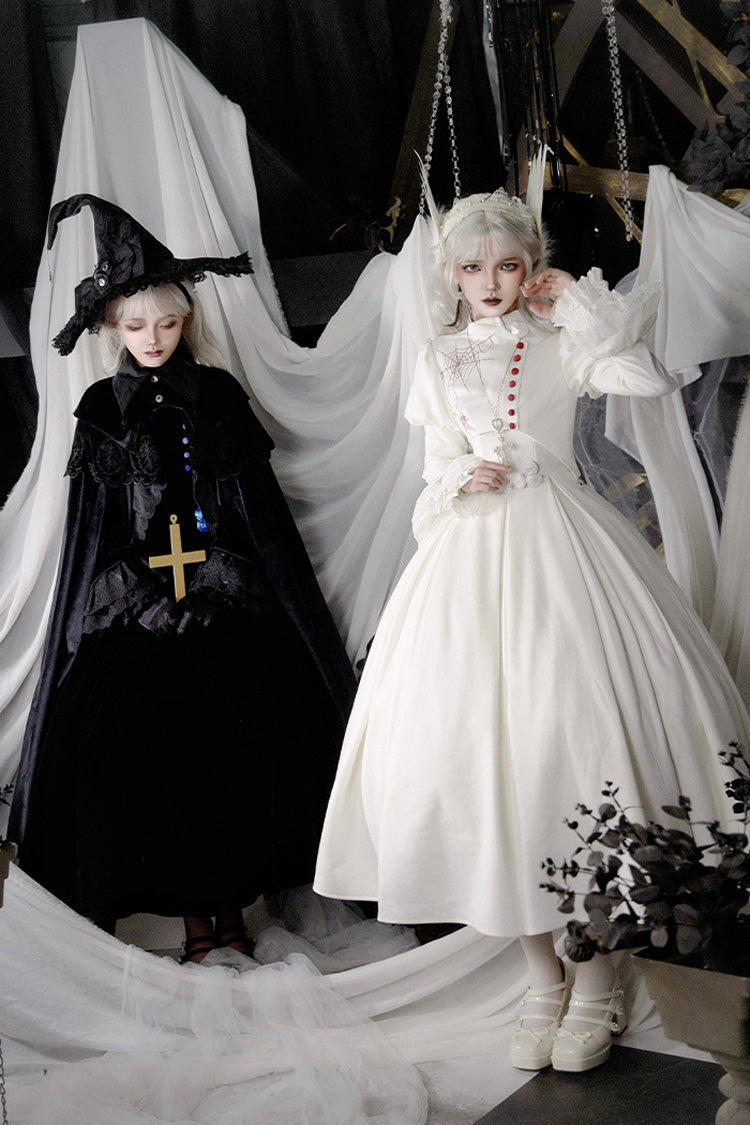[Night Poems] Embroidery Fishbone Gothic Lolita Corset Dress 2 Colors