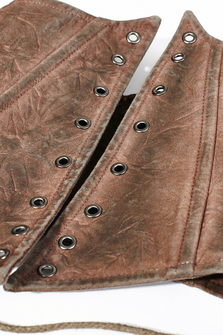 Braune Metallnägel Metall Hasp Dekoration Damen Steampunk Gürtel