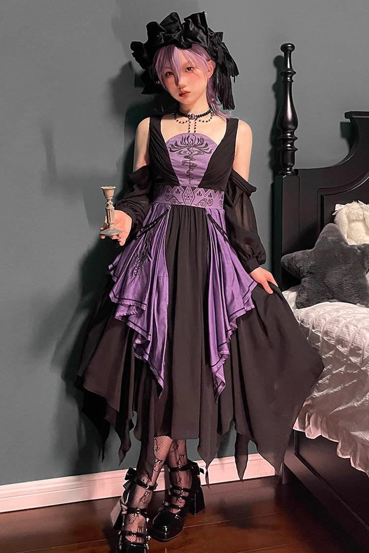 Black/Purple Print Styx Ferry Witch Gothic Lolita Dress