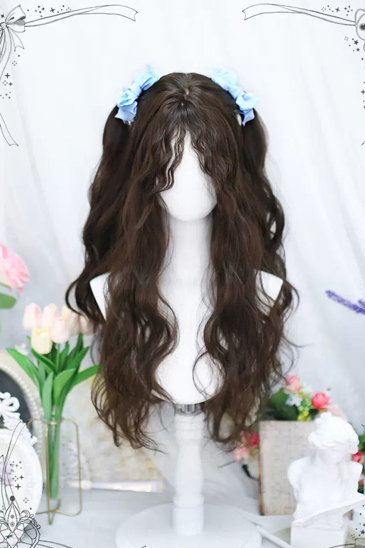 Brown Everyday Sheep Curl Fluffy Sweet Lolita Long Wigs