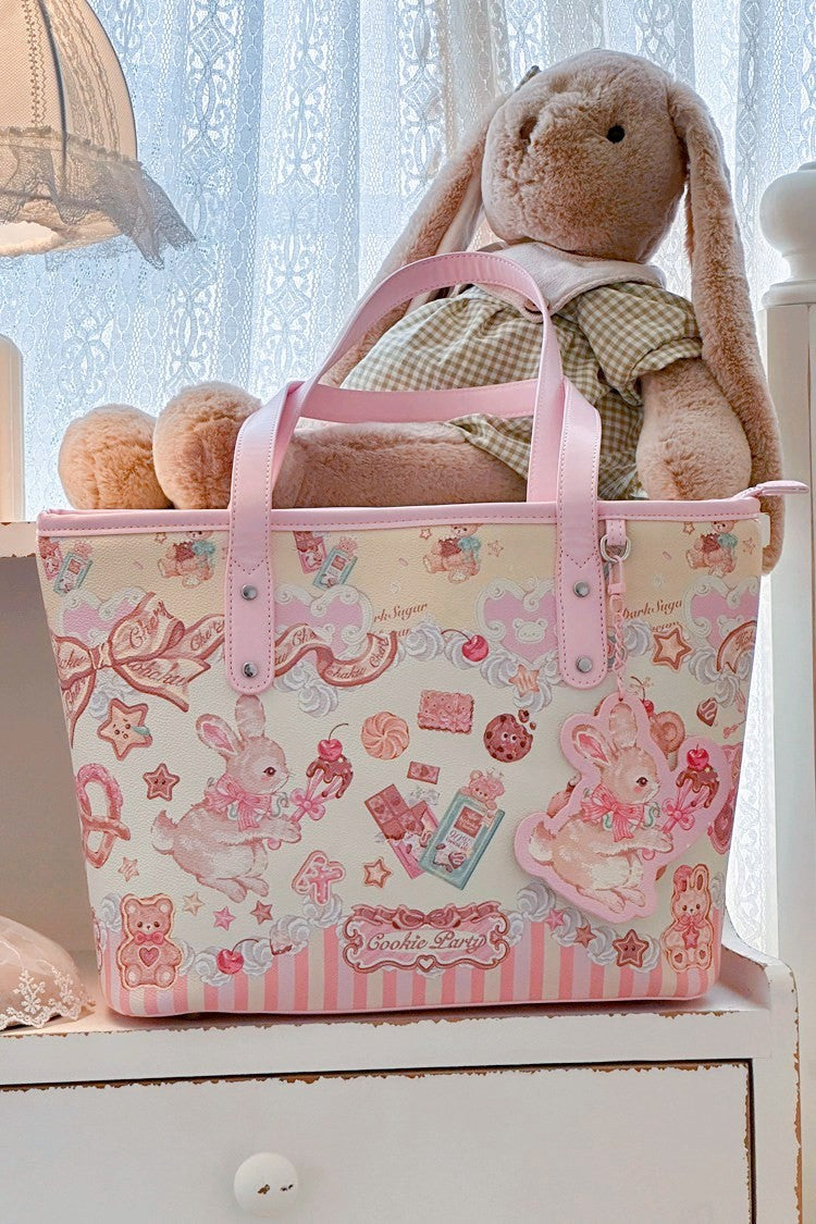 Sweet Cookie Party Style Cute Lolita PU Large Capacity Shoulder Tote Bag