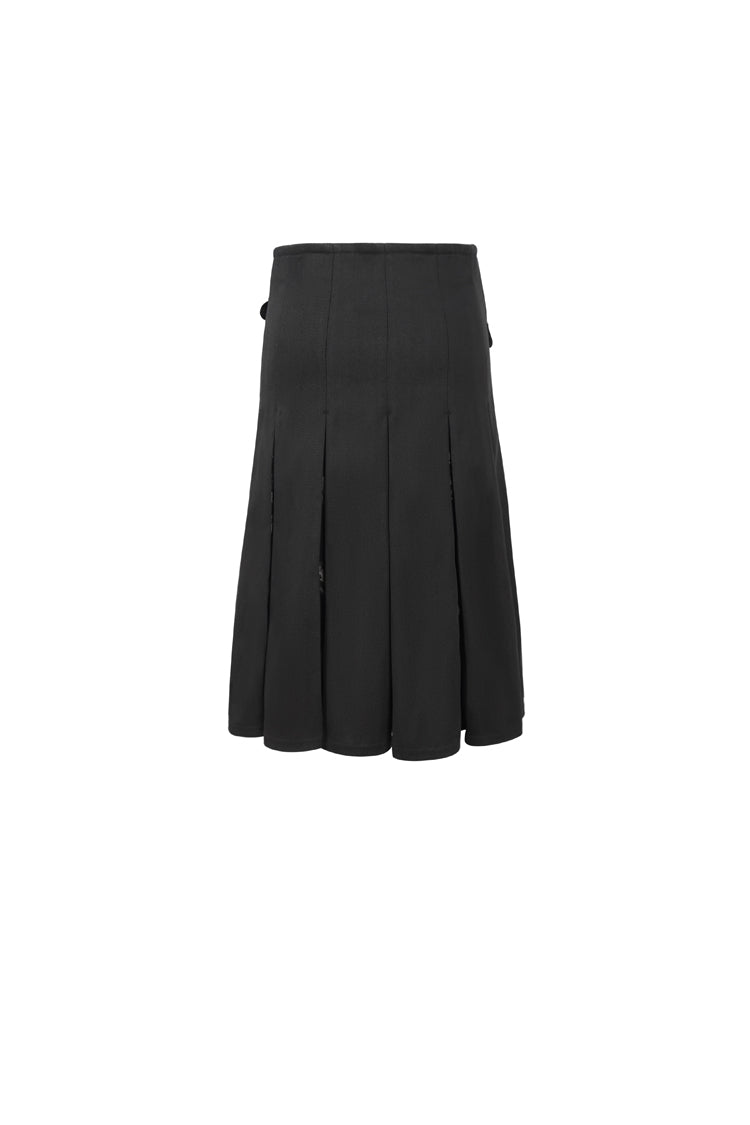 Black Tie-Dye Patchwork With Waist Bag Men's Gothic Skirt