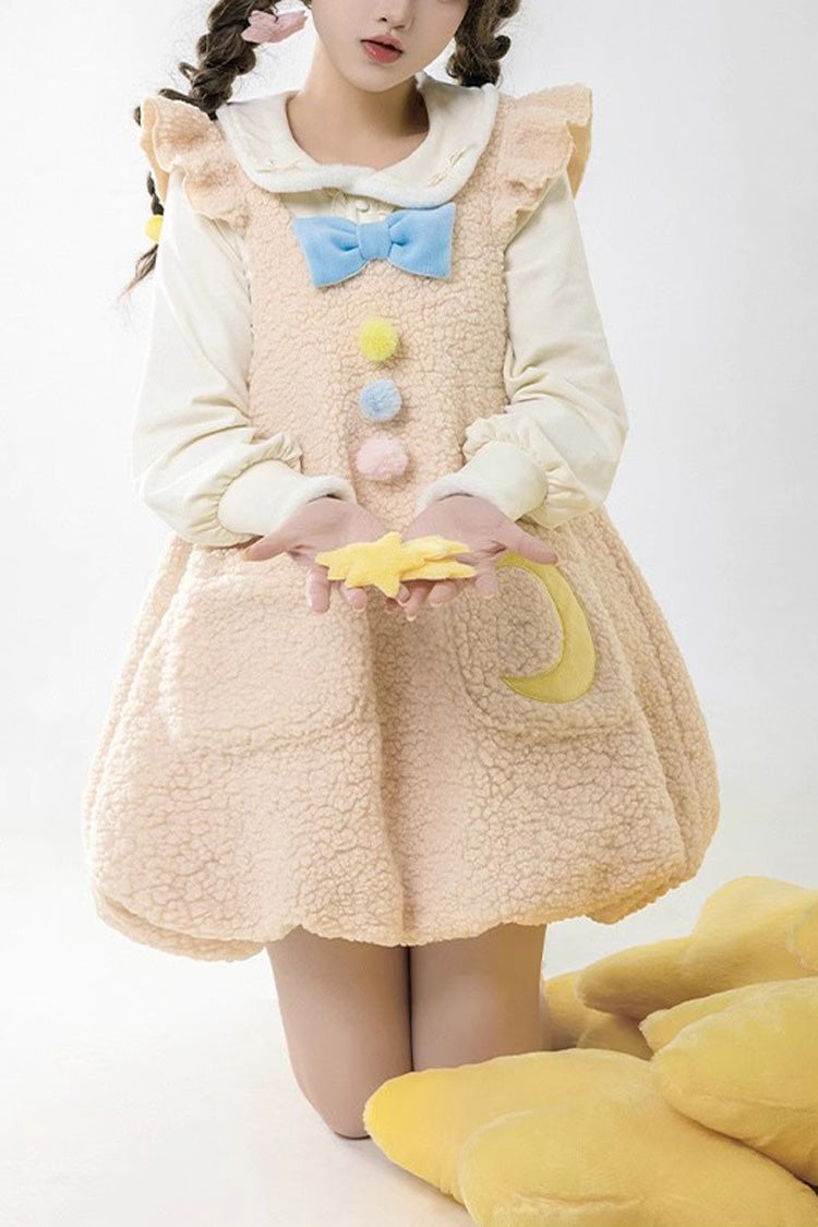 Multi-Color Stars Moon Print Bowknot Sweet Lolita Jsk Dress