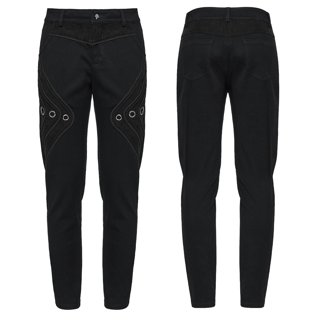Black Men's Gothic Ring Skull Pants