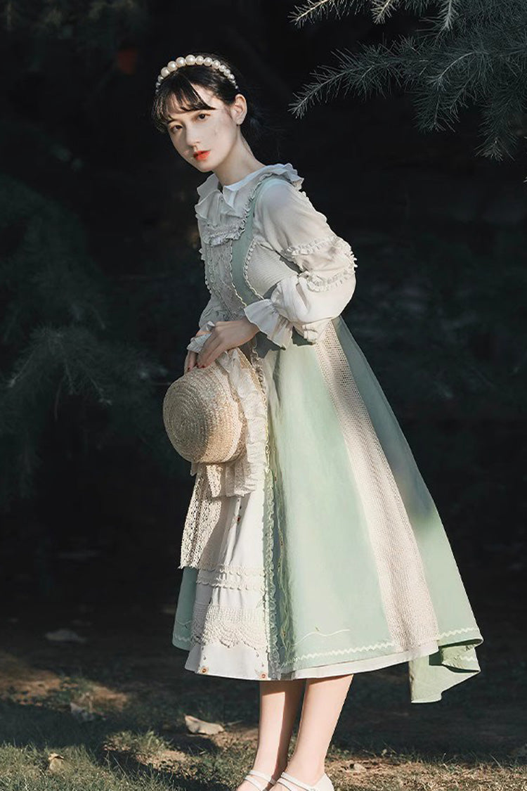 Multi-Color Vintage Pastoral Lace Floral Classic Lolita Jsk Dress