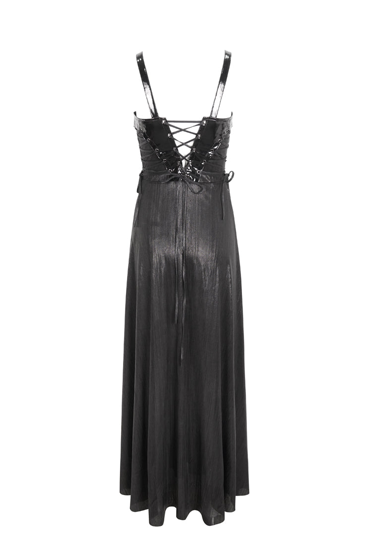 Black Buckle Strap Eyelets Womens Gothic Jsk Dress