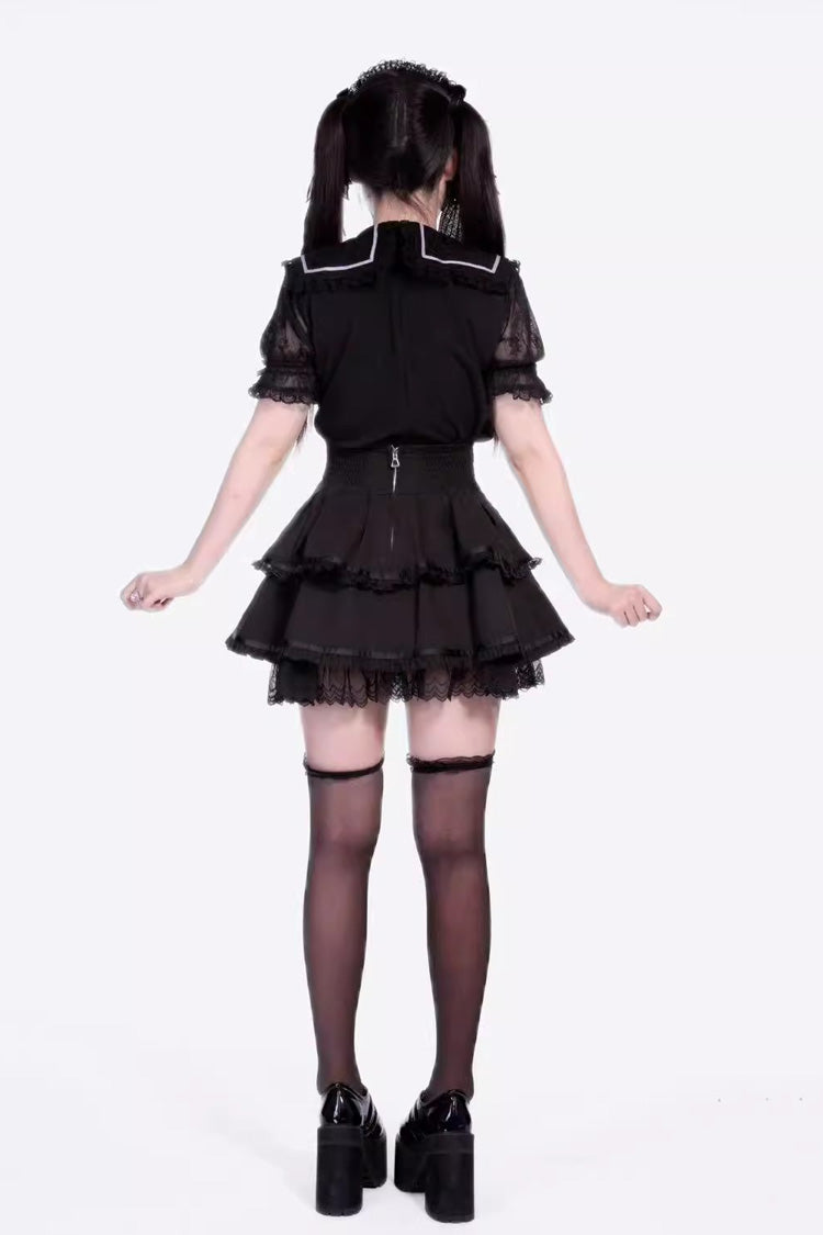 [Fruit Candy] Ruffle Bowknot Lace Sweet Jirai Kei Japanese Skirt 5 Colors