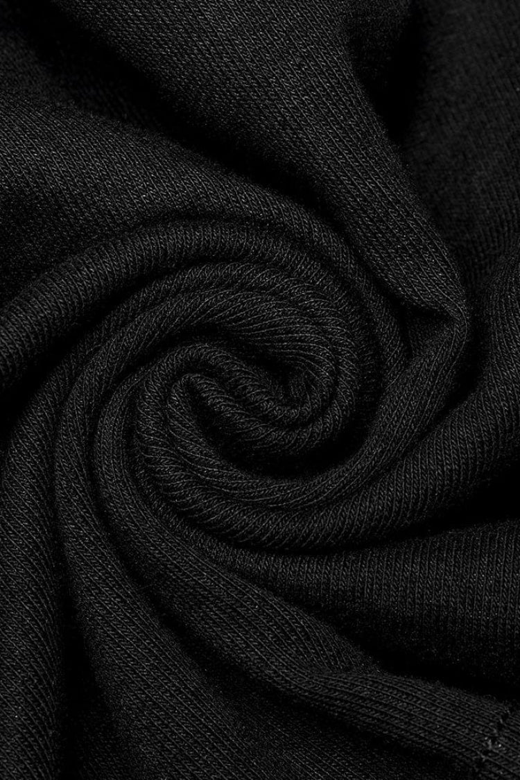 Black Off Shoulder Hollow Stitching Slim Mesh Womens Steampunk Vest