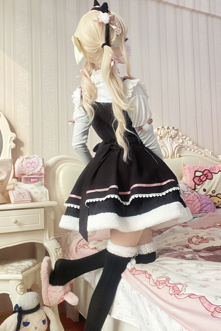 [Star Who Meow] Double-Layered Bowknot Autumn and Winter Sweet Lolita Jsk Dress 3 Colors