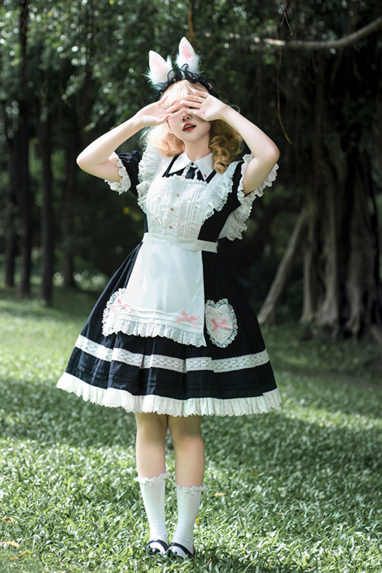 Black Meet Alice Long Sleeves Ruffle Lace Sweet Princess Lolita Jsk Dress