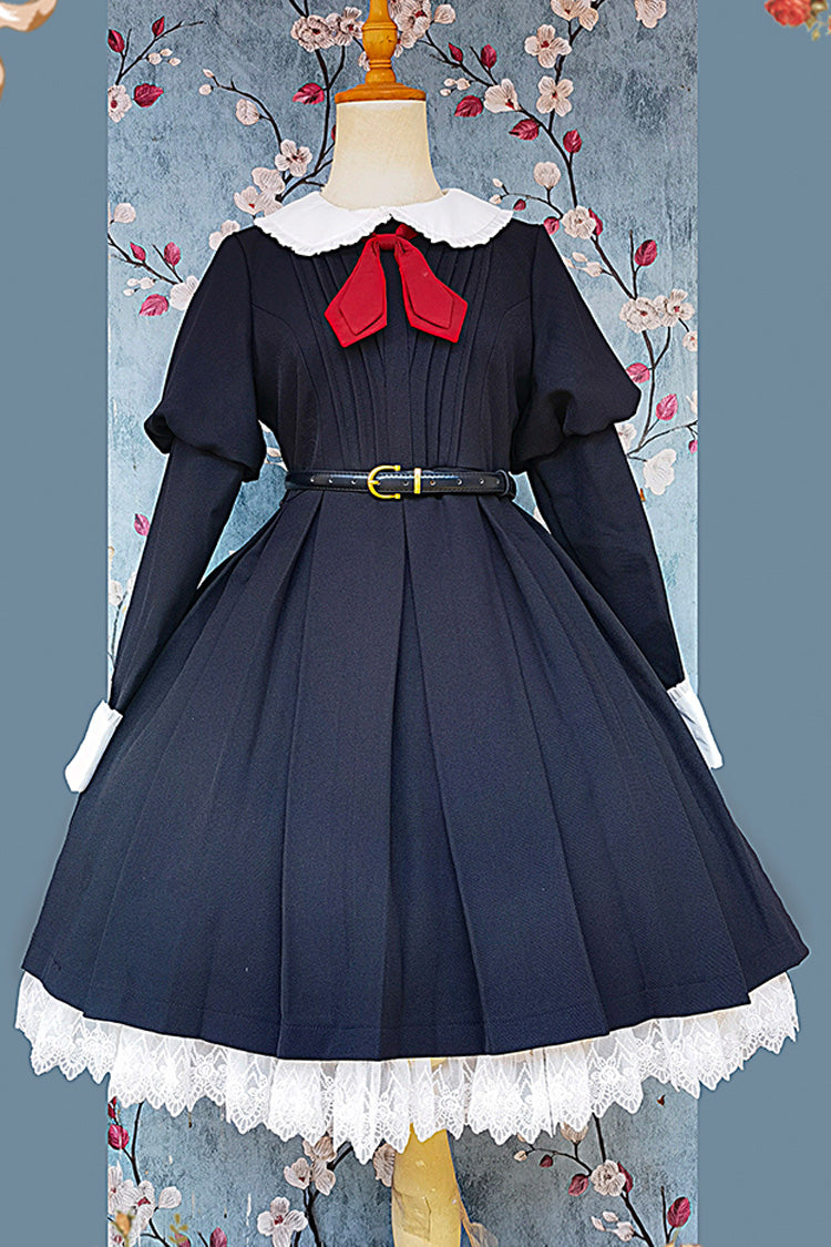 [Violent Maid] Long Puff Sleeves Bowknot Classic Vintage Lolita Dress 2 Colors