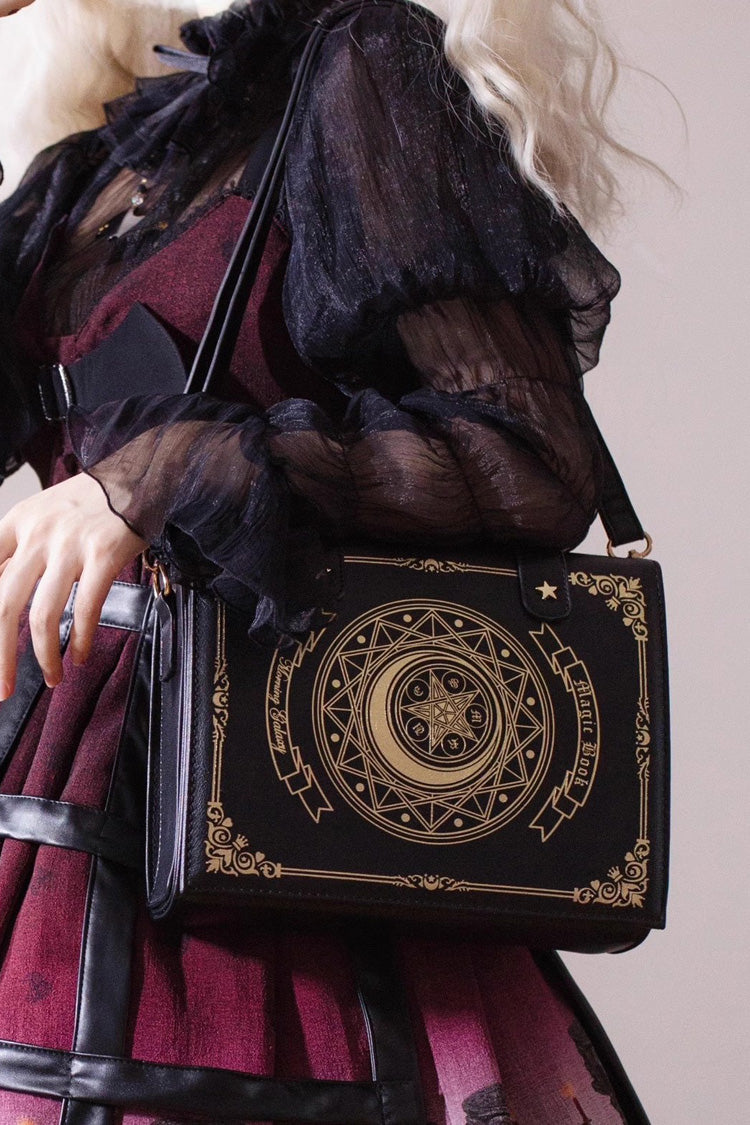 Süße Lolita Umhängetasche mit Stern- und Mond-Magiebuch-Aufdruck, 3 Farben