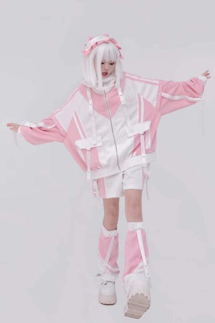 [Wing Light Machinery] Long Sleeves Print Jirai Kei Cool Coat 4 Colors