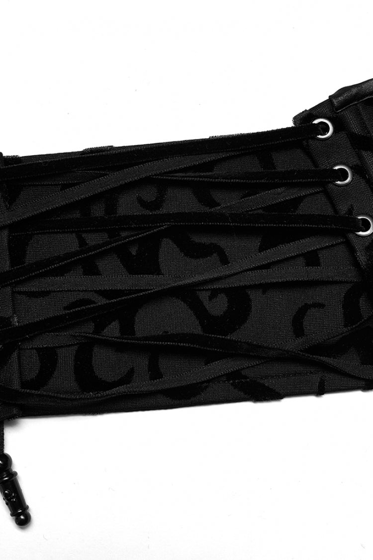 Black Jacquard Print Women's Gothic Underbust Corset