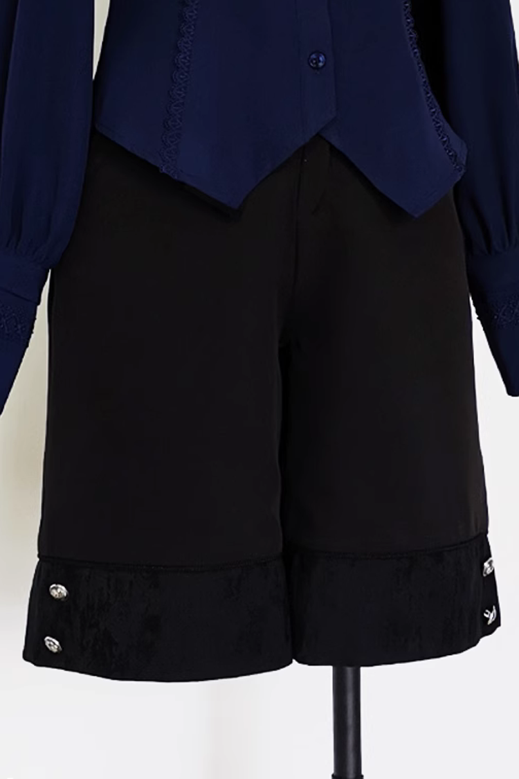 Black/Blue Vintage Medieval Little Prince Ouji Lolita Shorts