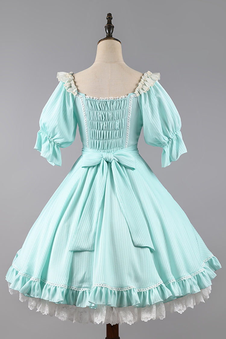 Midsummer Galaxy Solid Color Short Sleeves Ruffle Bowknot Sweet Lolita OP Dress
