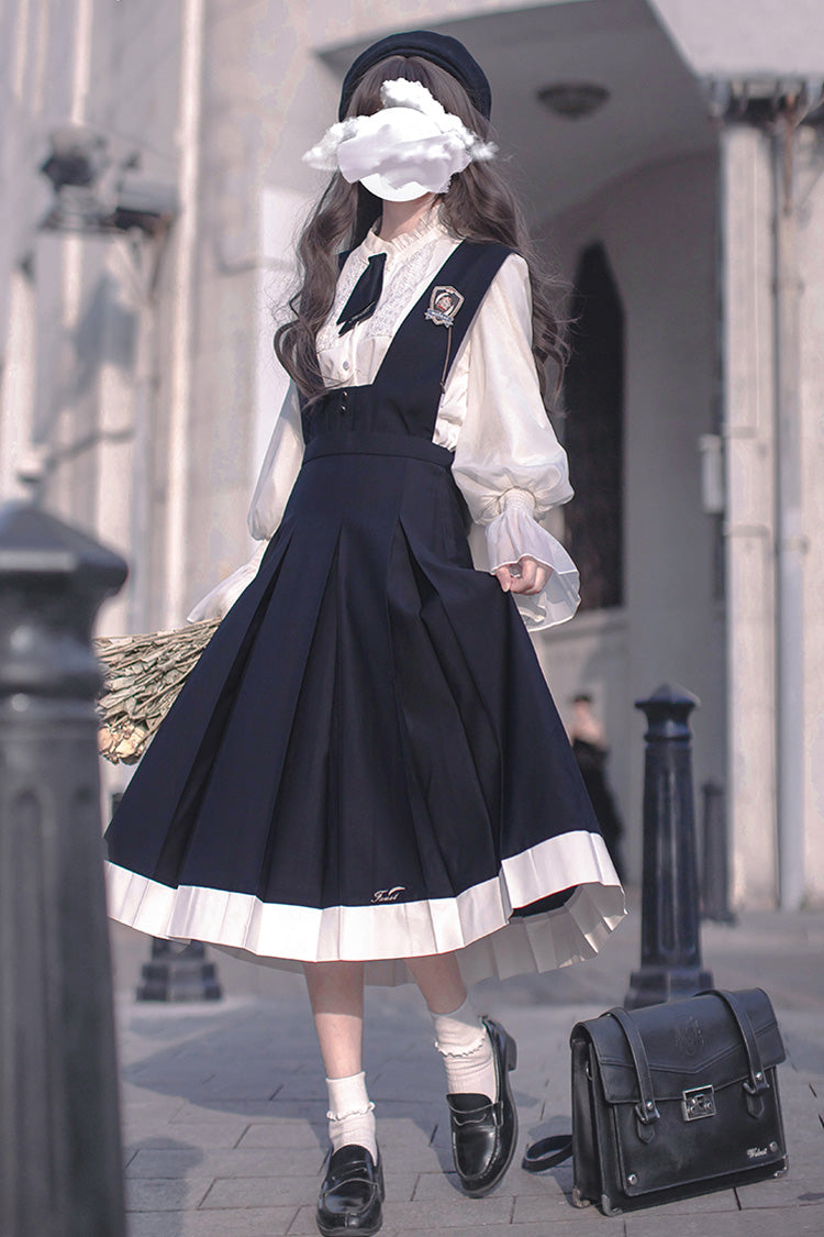 Blue Sleeveless Classic College Style Elegant Lolita Jumper Dress
