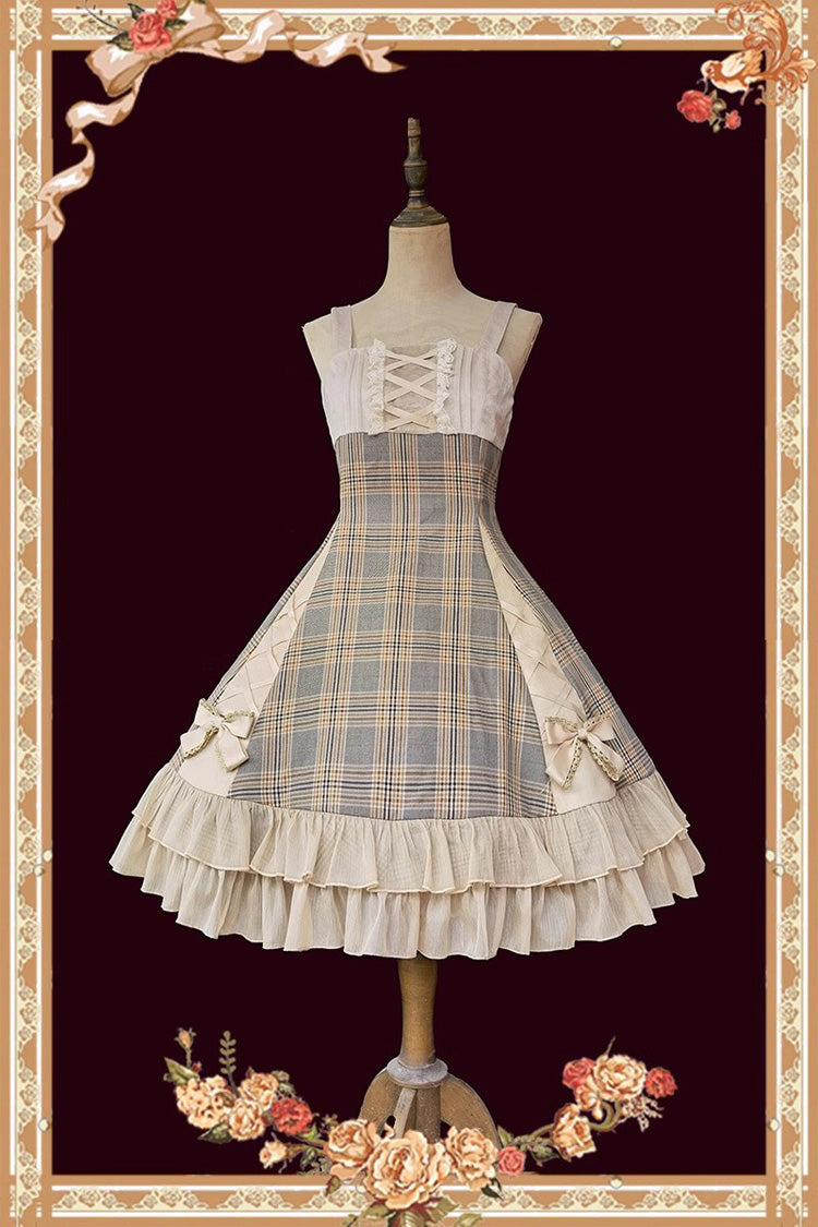 Multi-Color Backlight Memoirs Elegant Slim Bowknot Sleeveless Ruffle Classic Lolita Dress