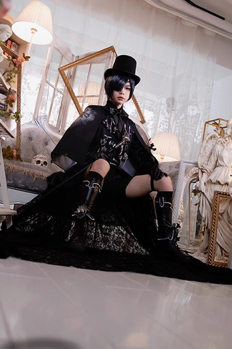 Black Deacon Metal Decoration Gothic Ouji Lolita Set