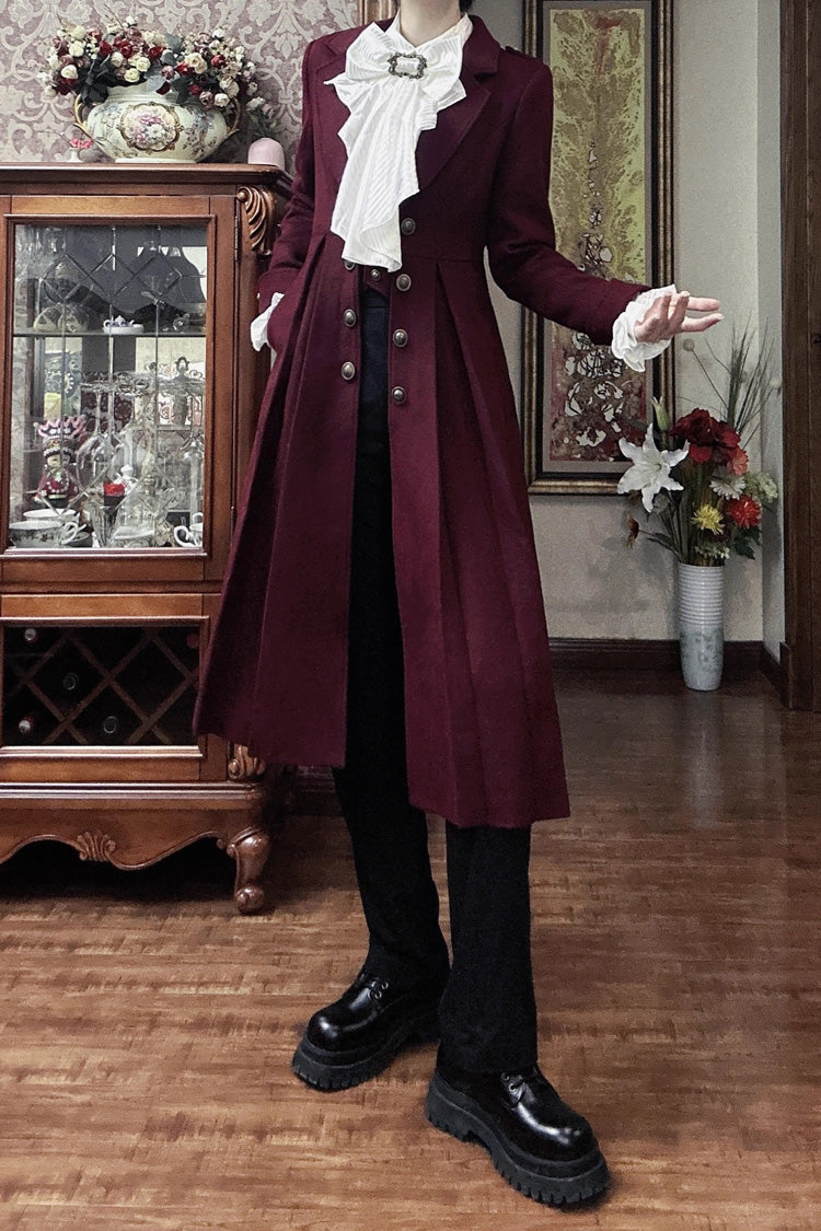 [Paranoid’s Punishment ] Wool Long Sleeves Slim Gothic Lolita Trench Coat 4 Colors