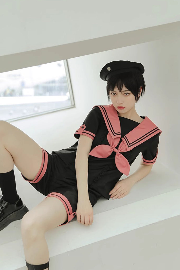 Black Voyage To Atlantis Navy Style Short Sleeves Prince Ouji Lolita Set