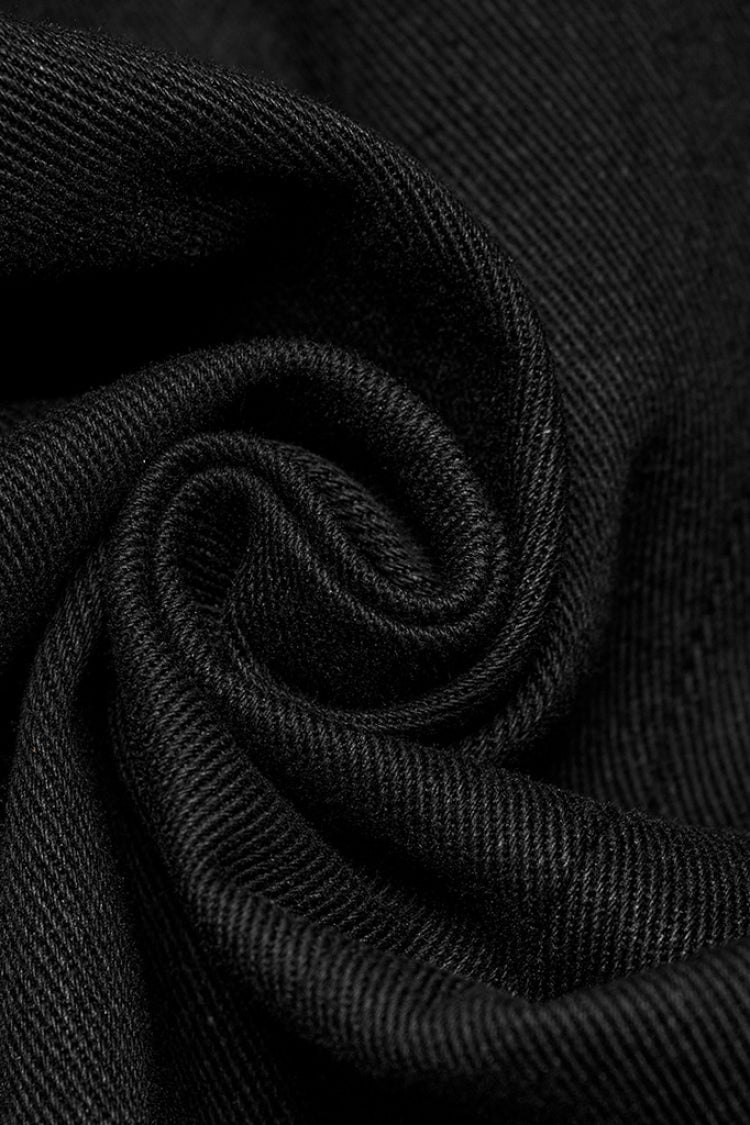 Black/Red Stand Collar Stitching Slim Men's Punk Vest