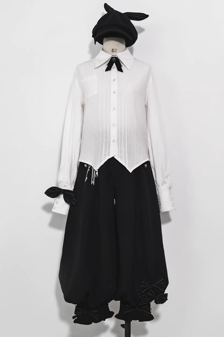 White Long Sleeves Secret Morning Paper Ouji Fashion Lolita Blouse