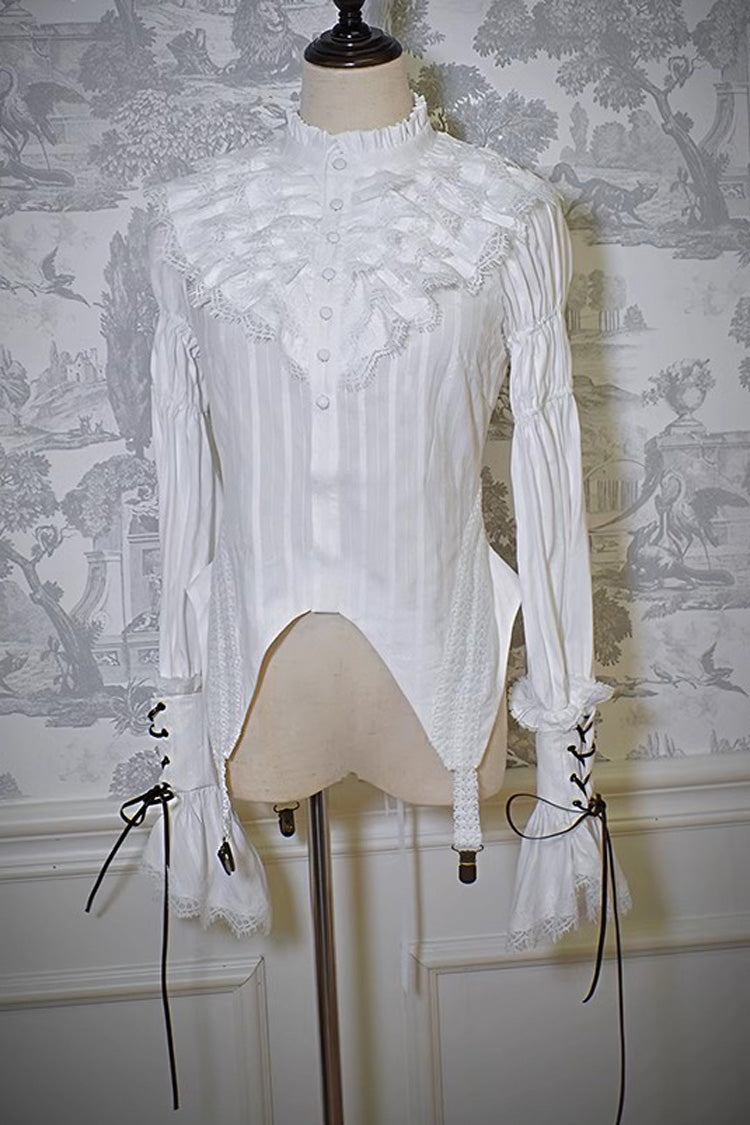 Pirate Series Navigation Treasure Hunting Guide Stand Collar Embroidery Lolita Blouse 3 Colors