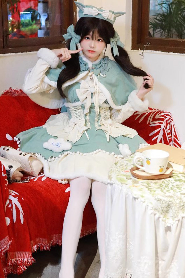 Lovely Multi-layer Bowknot Autumn and Winter Sweet Princess Lolita Jsk Dress 3 Colors