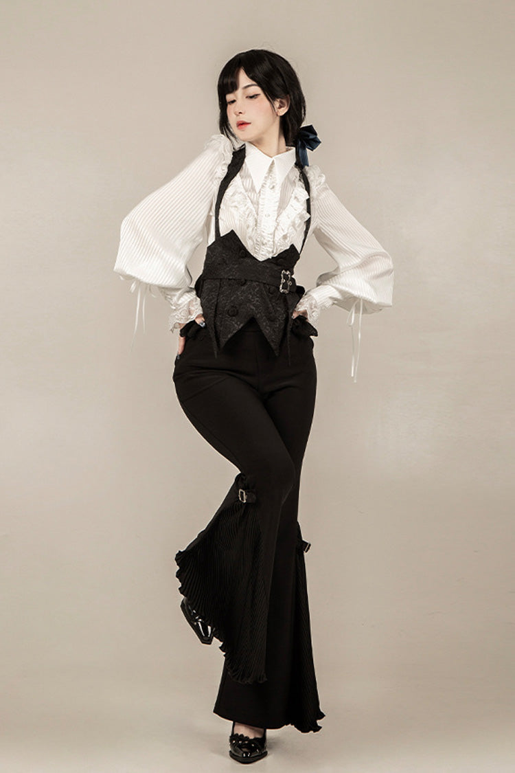 Black [Gold Hunter] Long Sleeves Pirate Style Gothic Long Pants
