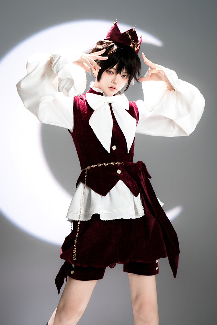 Rouge [Chasse au Lapin] Doux Prince Beau Ouji Lolita Gilet 