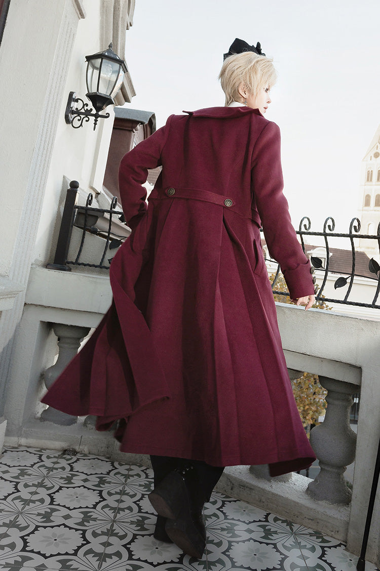 Dark Red [The Legend of Dracula] Long Sleeves Gothic Prince Handsome Cool Ouji Lolita Coat