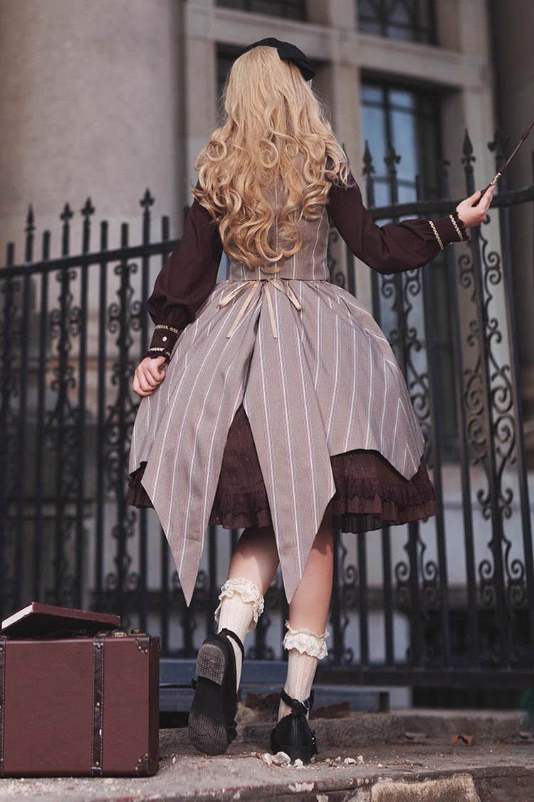 Brown/Grey Witch'S Notes Ruffle Cardigan Classic Lolita Skirt