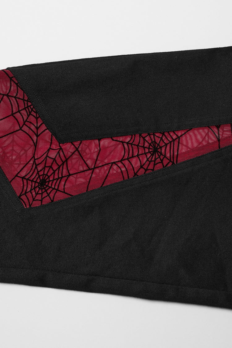 Spiderweb Claw Print Mesh Women's Gothic Flared Pants 2 Colors