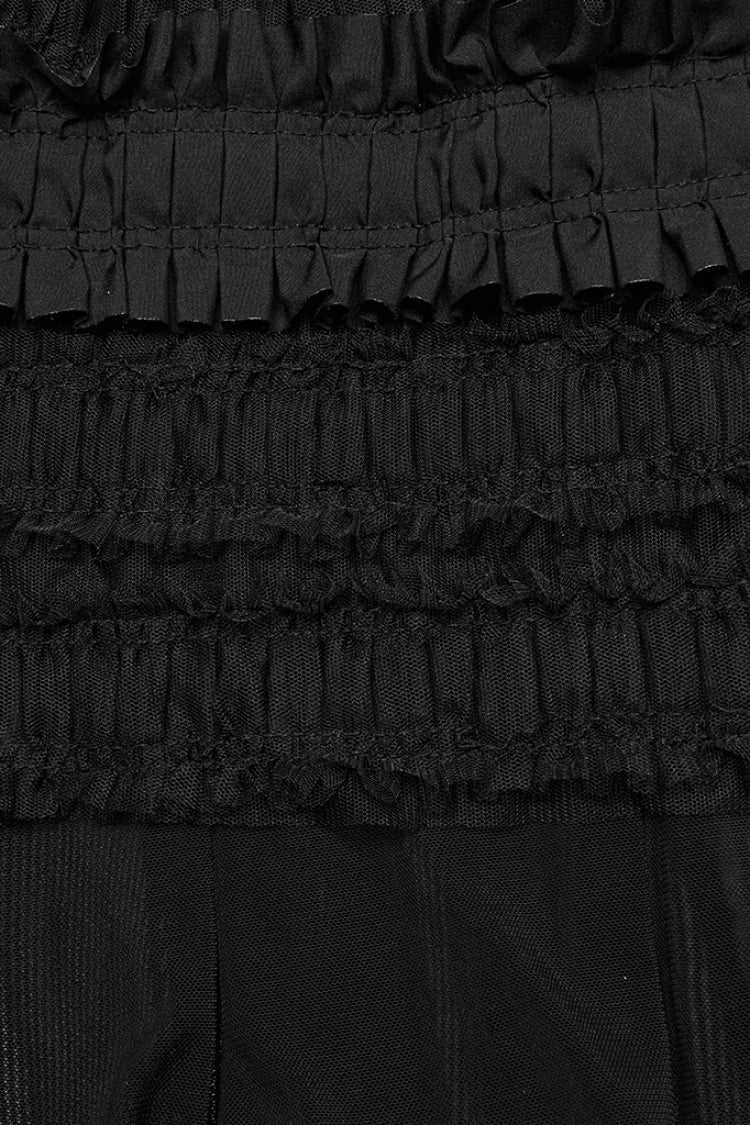 Black Ruffle Stitching Mesh Women's Gothic Leg Warmers