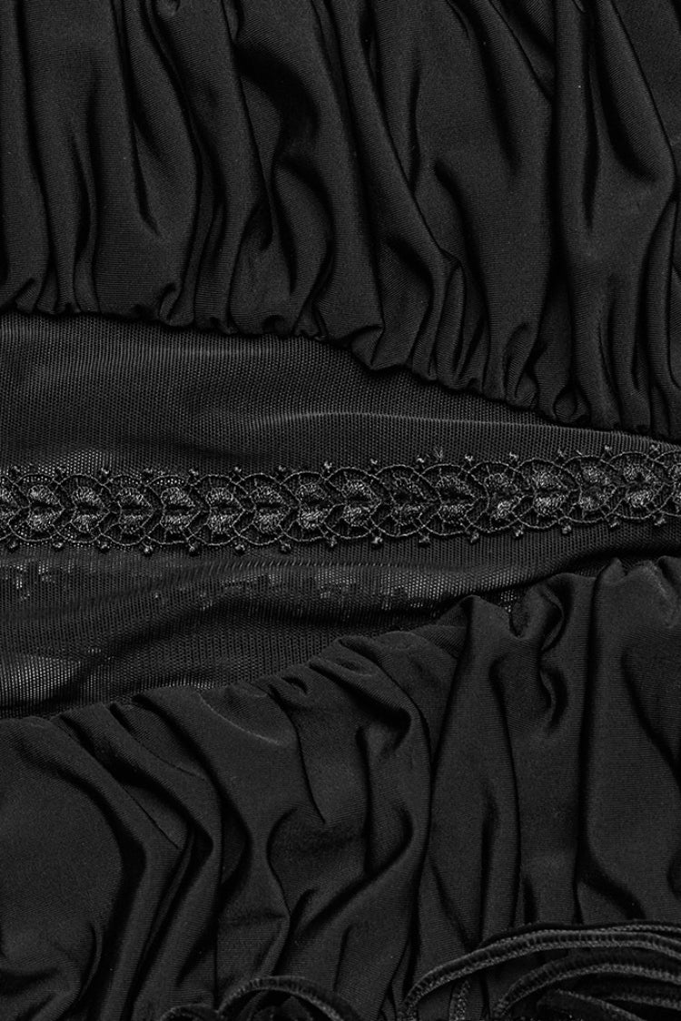Black Lace Sheer Wrapped Hip Women's Gothic Skirt