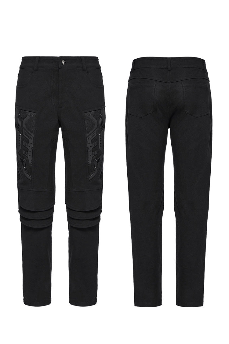 Black 3D Amor Patch Stitching Men's Punk Pants
