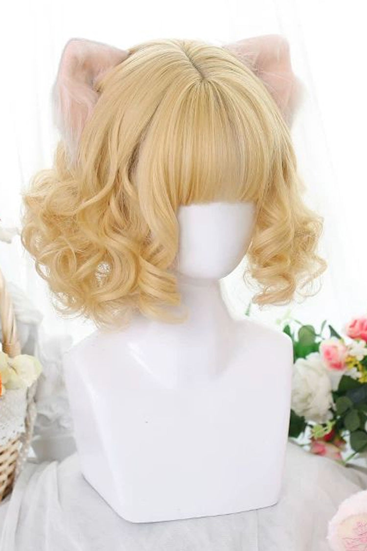 Perruque Lolita Douce Courte Naturelle Petites Boucles 3 Couleurs