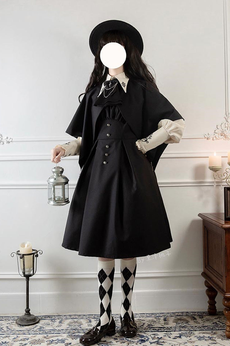 Black Night Raven Magic Metal buttons Gothic Lolita Dress