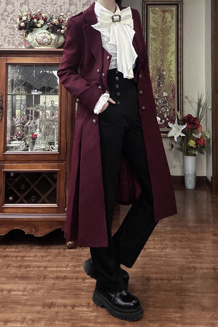 [Paranoid’s Punishment ] Wool Long Sleeves Slim Gothic Lolita Trench Coat 4 Colors