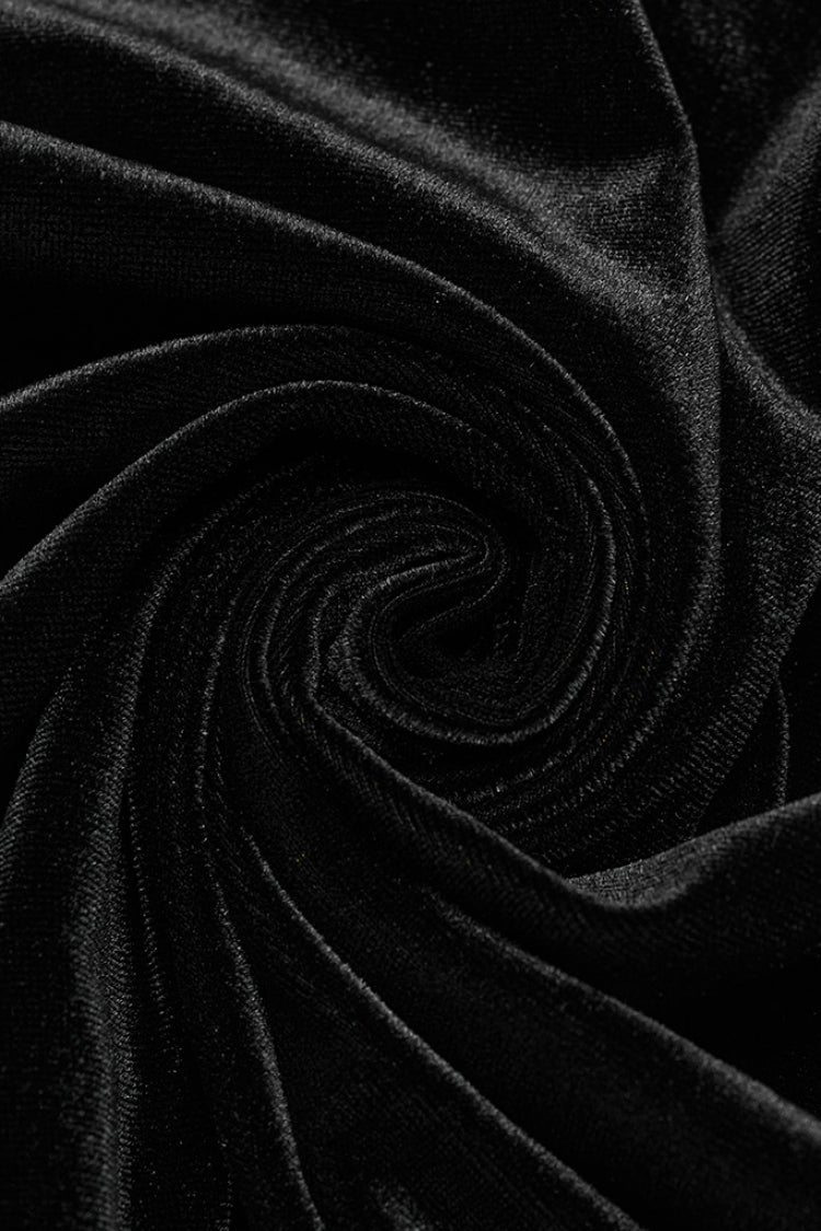黒の長袖中空ステッチレースシアーレディースゴシックゴージャスドレス