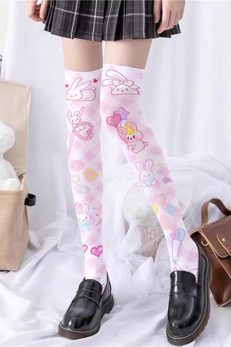 Cute Anime Print Sweet Japanese Lolita Over The Knee Socks 10 Styles
