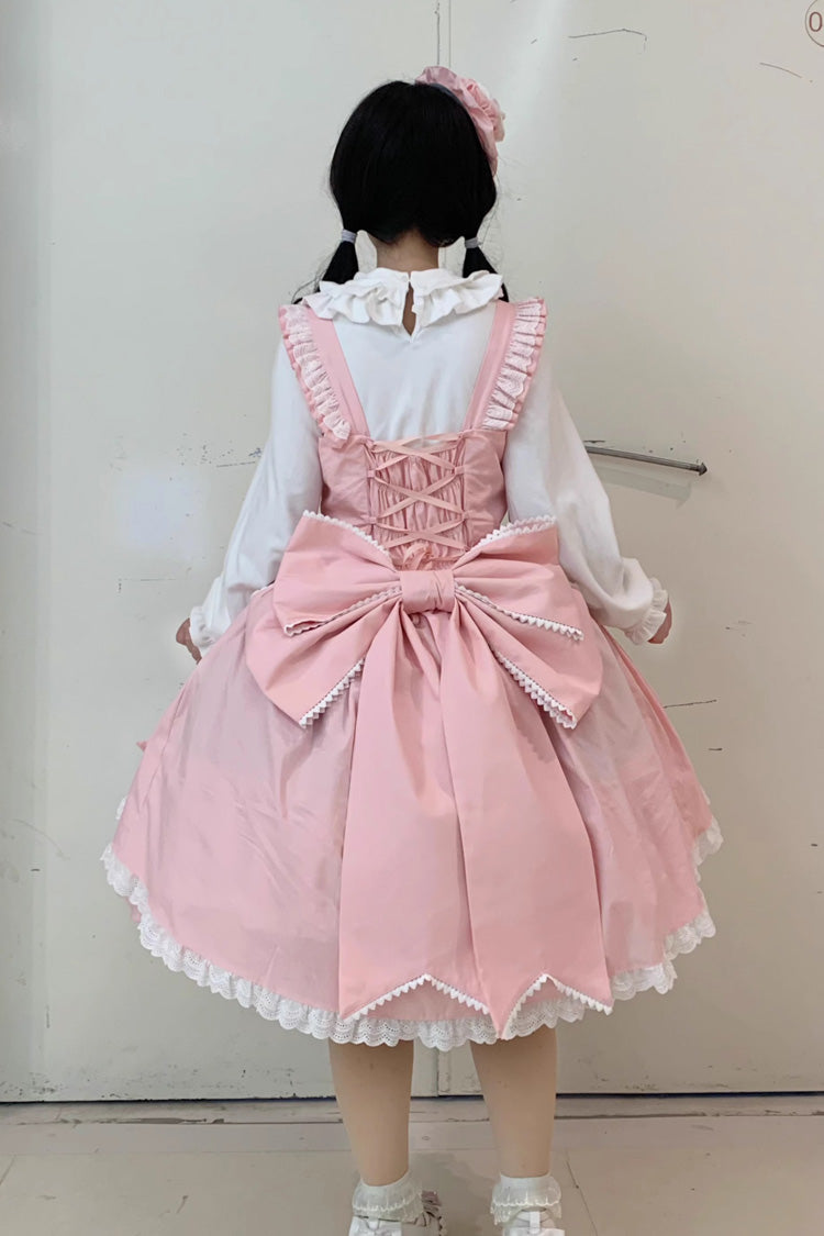 [Grisha] Gilet sans manches à volants triple couche avec nœud en dentelle douce taille plus robe Lolita Jsk 3 couleurs 
