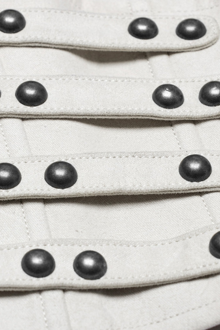 White Multi-buckle Strap Underbust Women's Punk Corset
