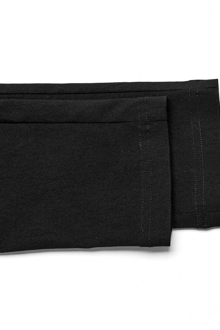 Schwarze Steampunk-Leggings mit hohlem Schnürnetz und Metallnieten für Damen