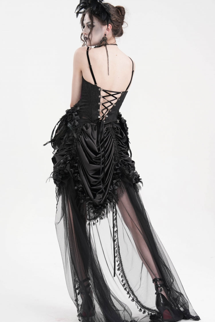 Purple Lace Lace-Up Women's Gothic Overbust Corset